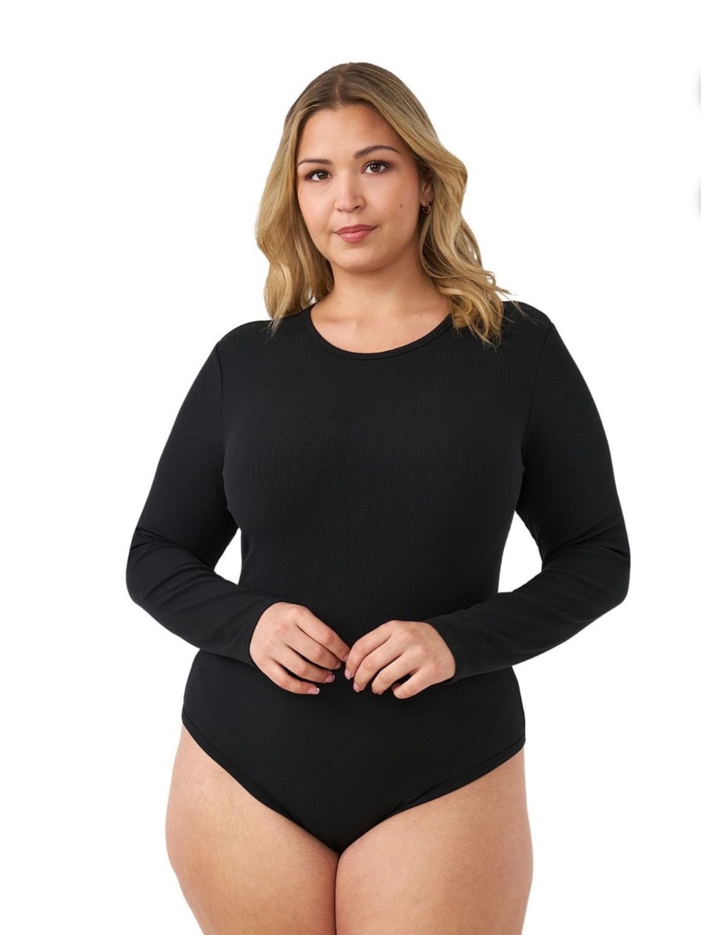Edited x Hunter McGrady long-sleeve bodysuit classic crew neck black size 1x - Picture 1 of 9